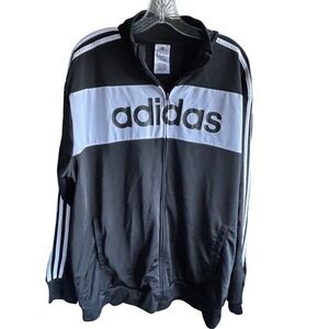 Adidas Essentials Tricot 3-Stripes Linear Track Jacket Men's 2XL Black